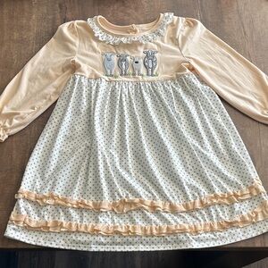 Cute girls size 7 Botique Polka Dot Dress with Cow Embroidery